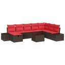 vidaXL Hagesofa Set 9 stk. Brun polyrotting