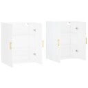  Veggskap 2 stk hvit 69,5x34x90 cm 8720845408602