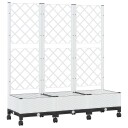 vidaXL Hageplanter med espalier og hjul Hvit 120 x 40 x 131,5 cm PP