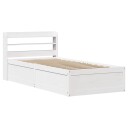  Sengeramme med hodegavl hvit 90x190 cm heltre furu 3307105