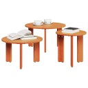  Kaffebord Sett 3 pcs Voksbrun 47.5 x 47.5 x 27 cm
