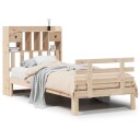  Seng med bokhylle uten madrass 75x190 cm heltre furu
