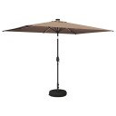 vidaXL Hageparasol med LED lamper og fot 200 x 300 cm Polyester