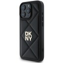 DKNY Quilted Stack Logo Mobildeksel til iPhone 16 Pro - Svart