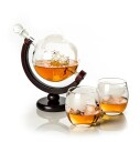 Whiskeykaraffel Globe 85 cl med 2 glass og 8 whiskysteiner