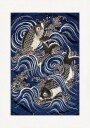 Carp In Waves During Meij Period Plakat Plakat / 50x70cm