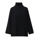 Vanya Sweater Black XL Rib knit t-neck