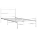  Sengeramme hvit metall 90x200 cm