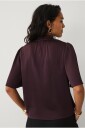 Ellos Collection Brun Bluse med Draperte Volangermer