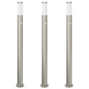 vidaXL Pullertlys med sensor 3 stk 110 cm rustfritt stål IP44