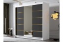 Dianna Garderobe med Speil 200x215 cm - Svart/Hvit