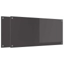  Kjøkkenbakplate 2 pcs Mørkegrå 110 x 50 cm herdet glass
