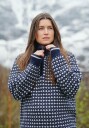 Dovre Cable strik med zip 100% Ull Flerfarget