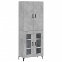  Highboard betonggrå 69,5x34x180 cm konstruert tre