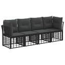 vidaXL Utendørs sofa sett Svart Polyester