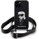 Karl Lagerfeld iPhone 15 Hardcase Crossbody Silikon Svart