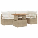 vidaXL Hagesofa Set 6 stk. 5 Antall seter Beige og krem