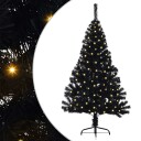  Kunstig Forhåndsopplyst Juletre med 150 LED Svart 150 cm PVC