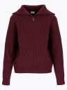 Twentyfour Mode Rib Half Zip Knit Burgunder 50
