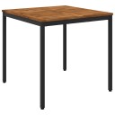 vidaXL Hage middagsbord Naturlig og svart 80 x 80,5 x 75 cm