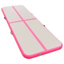 vidaXL Oppblåsbar gymnastikkmatte med pumpe 800x100x10 cm PVC rosa