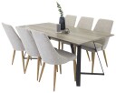 Venture Design Marina & Leone spisegruppe Grå/grå 6 st stoler & bord 180 x 90 cm