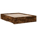  Sengeramme med skuffer røkt eik 120x190 cm konstruert tre 8721102620690