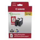 Canon Pg-585/Cl-586 Photo Value Pack 2-Pack Svart Farge Cyan Magenta Gul Hengeboks Blekkpatron/Papirsett For Pixma Ts7650i Ts7750i