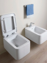 Flaminia Nile Vegghengt Toalett 54x35 cm goclean Carbone