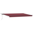 Automatisk uttrekkbar markise med LED burgunder 500x300 cm