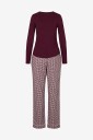 Hunkemöller   Pysjsett PJ Set LS Top Twill Check   Lilla