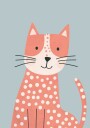 Polka Dot Cat Plakat Plakat / 21x30cm