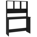 vidaXL Skrivebord med hyller svart 110x45x157 cm sponplate