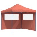  Sammenleggbart partytelt pop-up med 2 sidevegger terrakotta 4004926