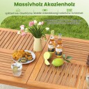 Hagebord akasietre 200 x 90 cm stort terrassebord for 8 personer naturell