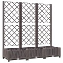 vidaXL Plantekasse med espalier brun 120x40x121,5 cm PP