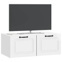  Vegghengt TV skap Veggmontert Høgglans hvit 78,5 x 41 x 30 cm