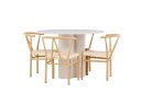 Olivia Spisegruppe 110 cm Rund med 4 Alfons stoler   Beige/Beige