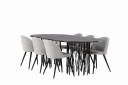 Venture Home Spisegruppe Alismo 220 cm Rektangulær med 6 Longreone Stoler Grå