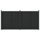 vidaXL Gjerdeplate 2 stk. 355 x 186,5 cm WPC og Aluminium Svart