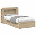  Sengeramme med oppbevaring Sonoma eik 90 x 190 cm