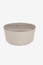 AC Design Furniture   Cangas rundt salongbord plate av polert marmor søylefot grov Ø80x41. 5 cm   Grå
