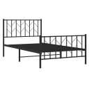 vidaXL Sengeramme i metall med hode- og fotgavl svart 100x190 cm 8721012249820