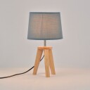 Yoga bordlampe petrol/lys tre høyde 34 cm – COREP SAS   Stue   Stoff / Tekstil   Med skjerm