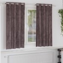 Gardin med gardiner 2 pcs Brun 175 x 140 cm Fløyel