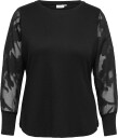 ONLY Carmakoma Caramilla L/S O Neck Mix Blouse Jrs   BLACK   50 52