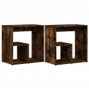  Sidebord 2 stk røkt eik 50x30x50 cm konstruert tre 840564