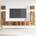  TV-skapsett 6 deler veggmontert gammelt tre konstruert tre 8721158760371