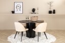 Venture Home Rundt Bianca Spisebord med 4 stk Velvet Spisestol  