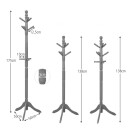 Klesstativ med 9 kroker frittstående klesstativ med justerbar høyde 175 cm grå